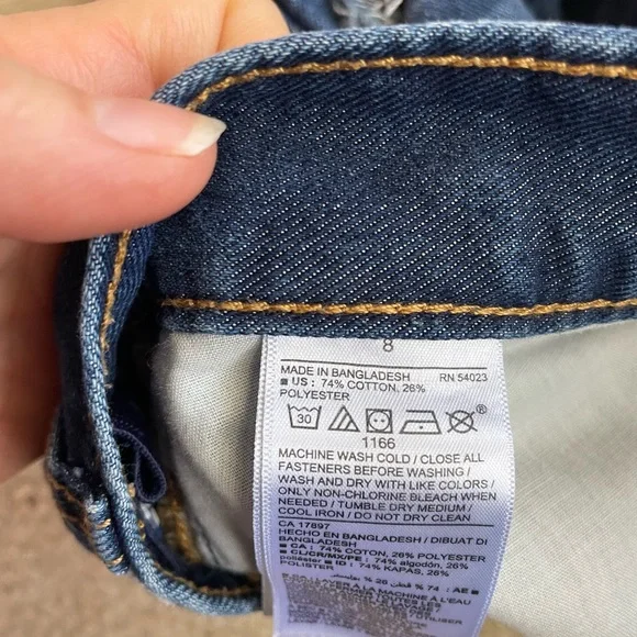 Old Navy Girls Dark Blue Jean Shorts - Picture 5 of 5